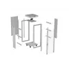 19 collu 42U LANBERG stāvošais skapis 600×600 mm Pelēks ar stikla durvīm un LCD (Flat Pack)