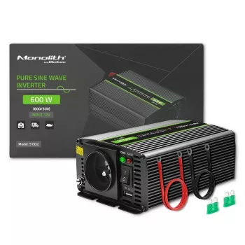 Qoltec Monolith invertors barošanas avots Auto 600 W 12 V