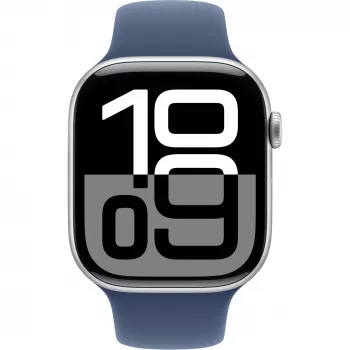 Apple Watch S10 Sudraba Alumīnijs Sporta Siksniņa Denim - S/M GPS + Cellular 46mm MWY03QF/A 2024
