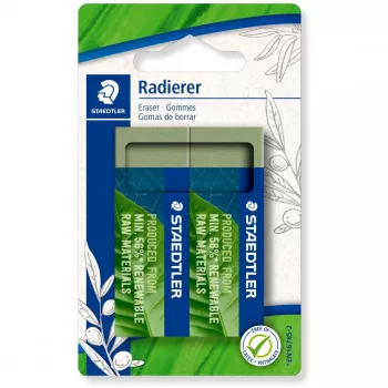 Dzēšgumija Staedtler 526 80BK2 zaļa, 2 gab., bez lateksa un ftalātiem