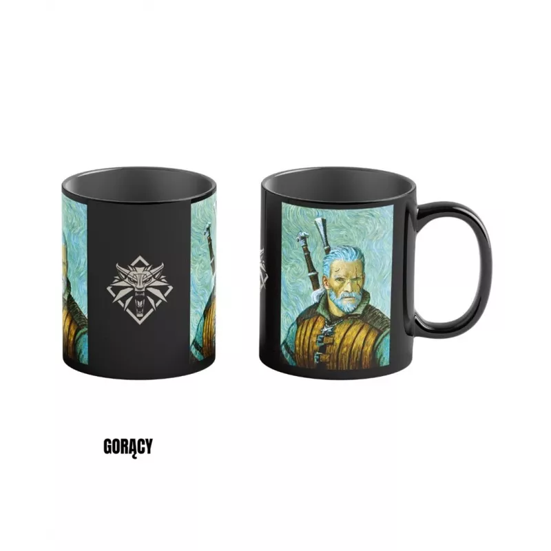 Heat Reveal Krūze Good Loot The Witcher 3 Game Art Chronicles - Geralt & Vincent van Gogh 450 ml Melna