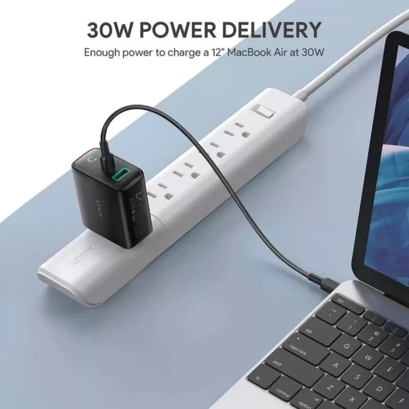 Sienas lādētājs 2xUSB Power Delivery (1xUSB A+1xUSB C) 5.4A 30W Dynamic Detect PA-D1