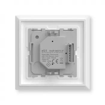 Homematic IP 161333A0 stikla sienas termostats ar CO2 sensoru, digitāls RF, 230 V, 54.5×54.5×29 mm