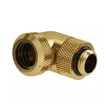 Barrow Multi-Link Adapter 90° G1/4 collis uz 14mm cieto cauruli, grozāms, zelts (TWT90KND-K14 go)