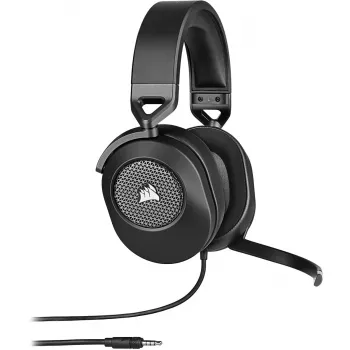 CORSAIR HS65 SURROUND vadu spēļu austiņas, supra-aural, 3.5 mm + USB adapteris, 32 Ω, 282 g, carbon
