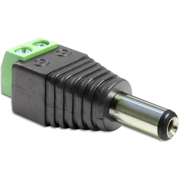 Sprieguma pārejas adapteris DeLOCK 65396 DC 2.1 x 5.5 mm uz spaiļu bloku 2p Melns Zaļš