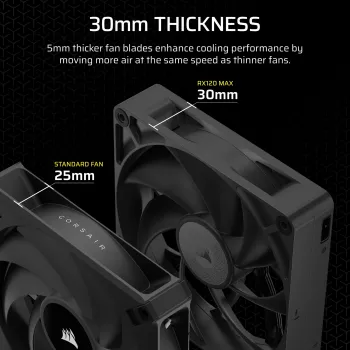 Ventilators Corsair iCUE LINK RX120 MAX 12 cm Melns 3 gab. 400-2000 RPM