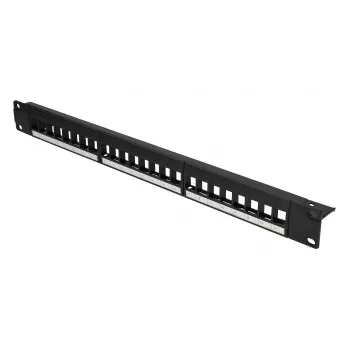 Patchpanel Extralink 24-portu U/UTP (UTP) modulārais, 1U, melns, 482.6 mm platums