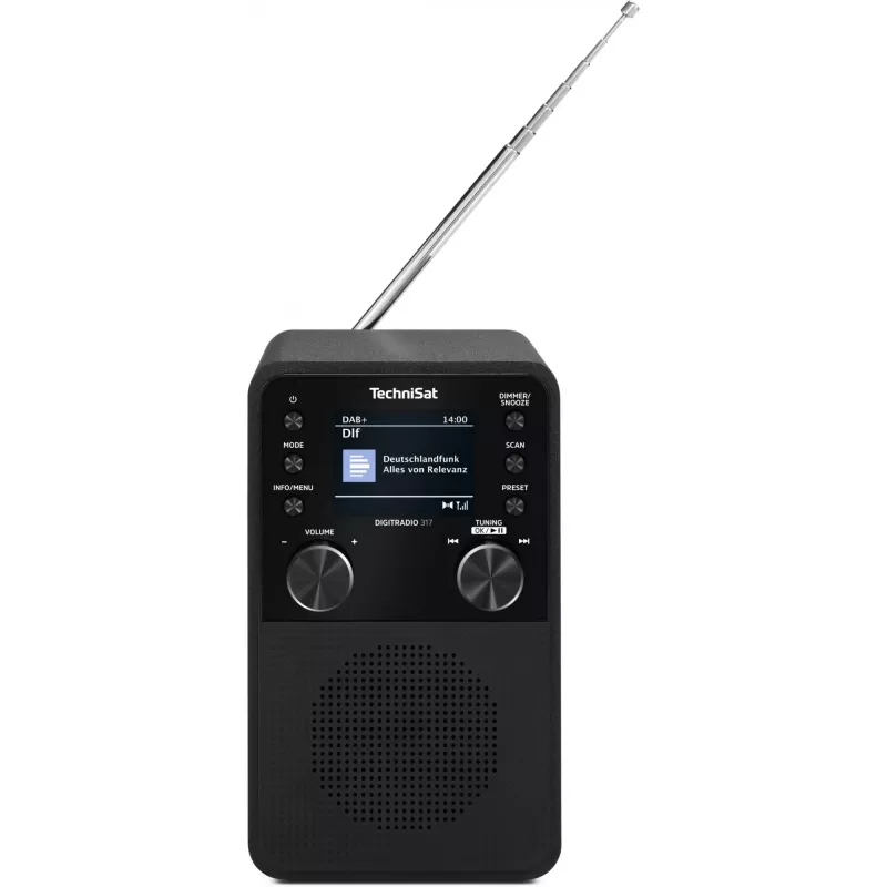 Digitālais radio TECHNISAT DigitRadio 317 — melns, FM un DAB+ uztvērējs