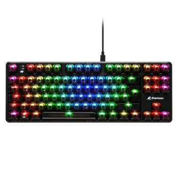 Mehāniskā spēļu tastatūra Sharkoon Crystal Shark Black DE ar RGB apgaismojumu