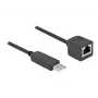 Savienojuma kabelis DeLOCK 64163 USB 2.0 Type-A uz RS-232 RJ45 50 cm melns