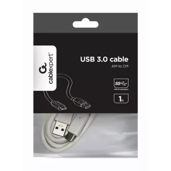 USB datu kabelis Gembird USB A–USB C 1 m, USB 3.2 Gen 1, balts