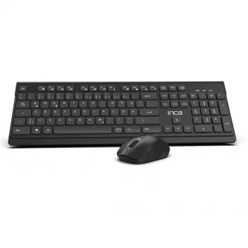 Inca IWS-519 Bezvadu tastatūras un peles komplekts, QWERTY turku, melns