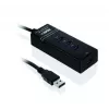 IBOX IUH3FB USB 3.2 Gen 1 4-portu centrmezgls, melns, 0,5 m kabelis