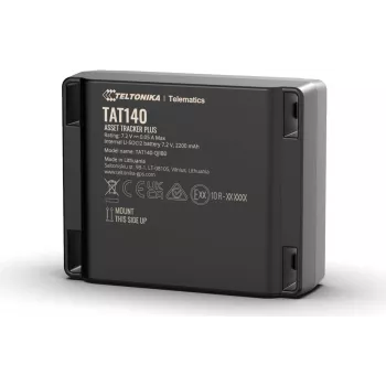 Aktīvu izsekotājs TELTONIKA TELEMATICS TAT100TSBAB0 — 2G universāls izsekotājs, melns, putekļu un ūdens izturīgs, 0.128 GB atmiņa, Micro-USB, 7.2 V LiSoCl2 akumulators, 115 g, 63×78 mm