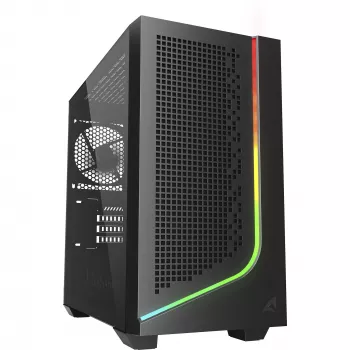 PC korpuss Sharkoon J1000 ARGB mATX — vidējais tornis micro-ATX ar ARGB apgaismojumu