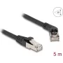 Tīkla kabelis DeLOCK RJ45 Cat.6A 45° leņķa pret taisnu 5m Melns
