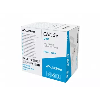 Kabelis LANBERG LCU5-12CU-0100-S UTP Cat.5E 100m Pelēks