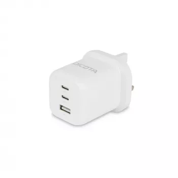 Dicota lādētājs - kompakts, GaN - 65 W - 5 A - PD 3.0 - 3 porti (2 x USB-C, USB)