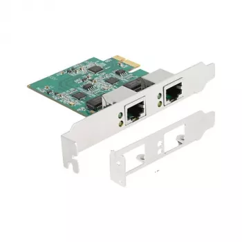 DeLOCK PCI Express x1 karte ar 2 x RJ45 2.5 Gigabit LAN RTL8125 vadu Ethernet