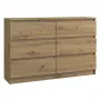 Kumode Top e shop M6 120 ARTISAN, ozola finieris, 6 atvilktnes, 1200×300×770 mm