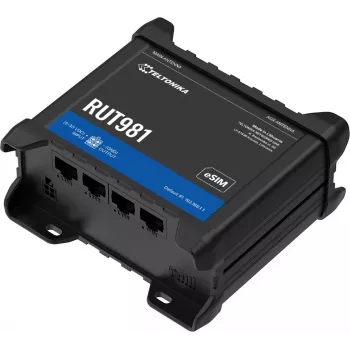 TELTONIKA RUT981 CAT4 LTE maršrutētājs ar Dual SIM un eSIM, 4x Ethernet, Wi‑Fi, globālais