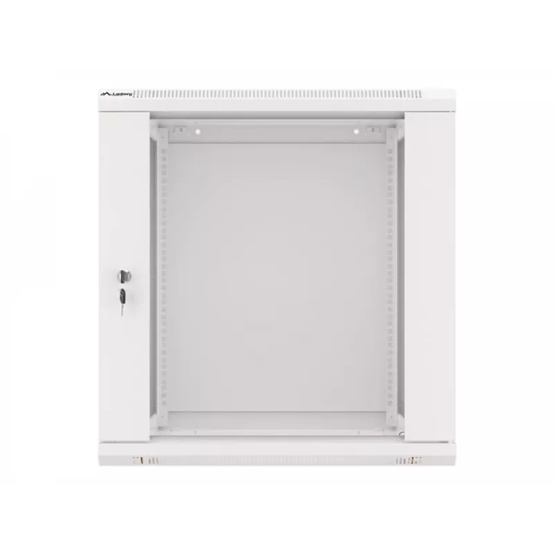 Lanberg sienas montāžas 19 inch 12U 600x600mm pelēks skapis ar stikla durvīm