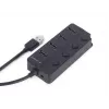 GEMBIRD I/O HUB USB2 4PORT/UHB-U2P4P-01 USB 2.0 centrmezgls ar slēdžiem
