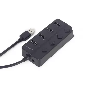 GEMBIRD I/O HUB USB2 4PORT/UHB-U2P4P-01 USB 2.0 centrmezgls ar slēdžiem