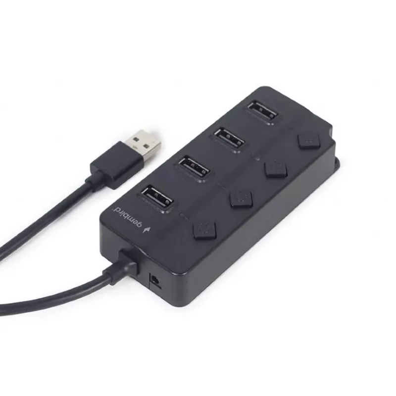 GEMBIRD I/O HUB USB2 4PORT/UHB-U2P4P-01 USB 2.0 centrmezgls ar slēdžiem