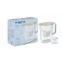 Ūdens filtra krūze BRITA Style Essential, 2,4 L tvertne (1,4 L filtrēta), MAXTRA, atverams vāks, smilšu krāsa