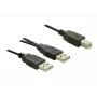 USB kabelis DeLOCK USB-B/USB-A 1 m Melns