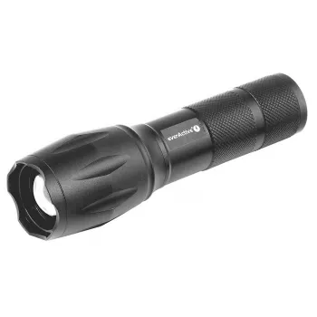 Lukturītis everActive FL600 — 600 lm, 10 W, alumīnija korpuss, IPX4, 130 mm, 3×AAA, sarkans