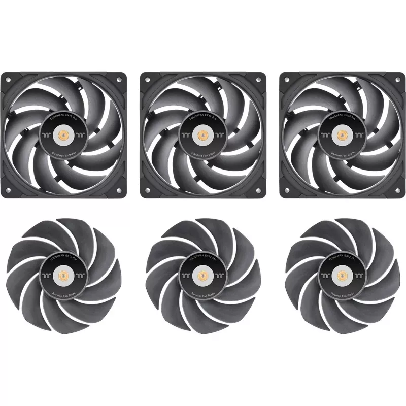 Thermaltake TOUGHFAN EX12 Pro Swappable Edition 120mm korpusa ventilators 3 komplektā Melns