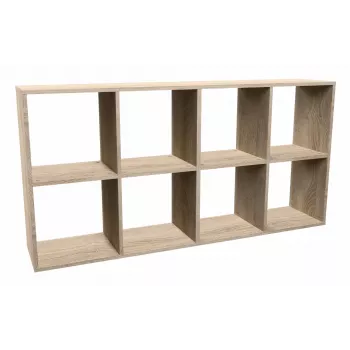 Grāmatplaukts MALAX 2X4 SONOMA, Sonomas ozols, 8 plaukti, 1470×300×750 mm