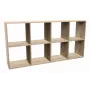 Grāmatplaukts MALAX 2X4 SONOMA, Sonomas ozols, 8 plaukti, 1470×300×750 mm