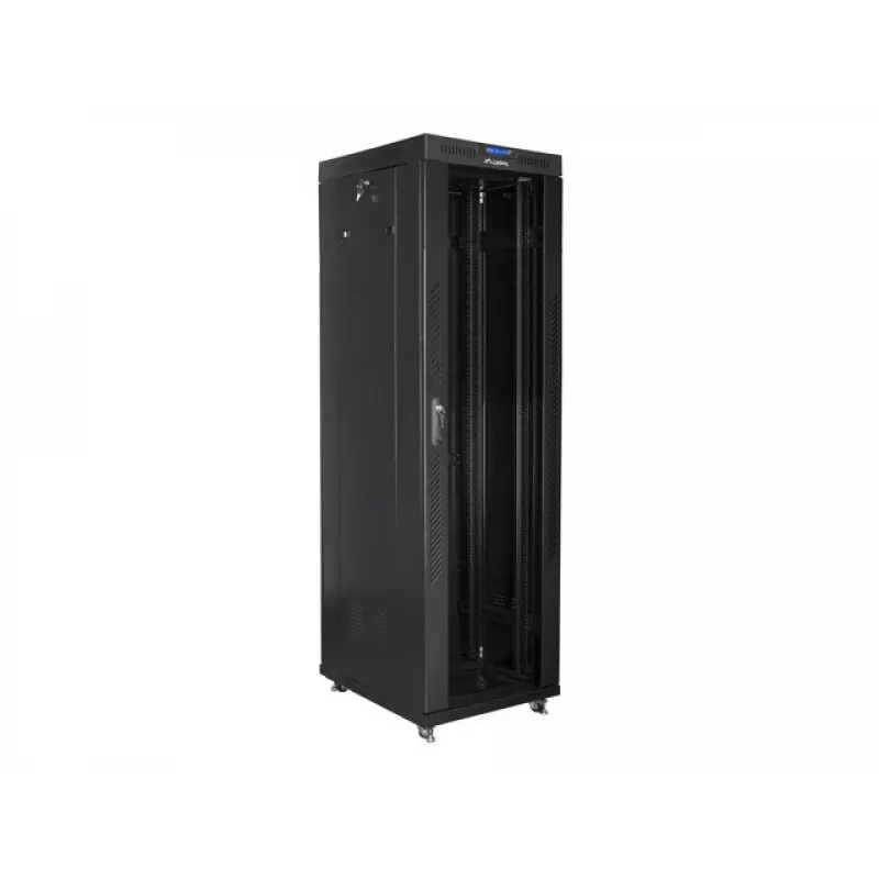 Brīvi stāvošs skapis LANBERG 42U FF01-6842-12BL 600×800×2127.5 mm, 1200 kg, IP20, atslēgas slēdzene, riteņi