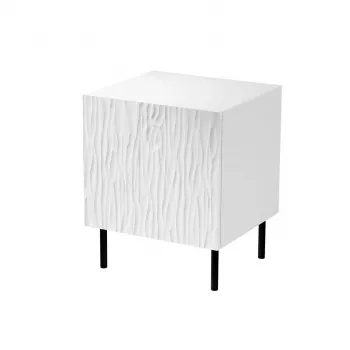 Naktsgaldiņš Cama Meble JUNGLE 53,5×40,5×44 cm balts matēts, MDF un skaidu plātne, melnas kājas, 2 gab. komplekts