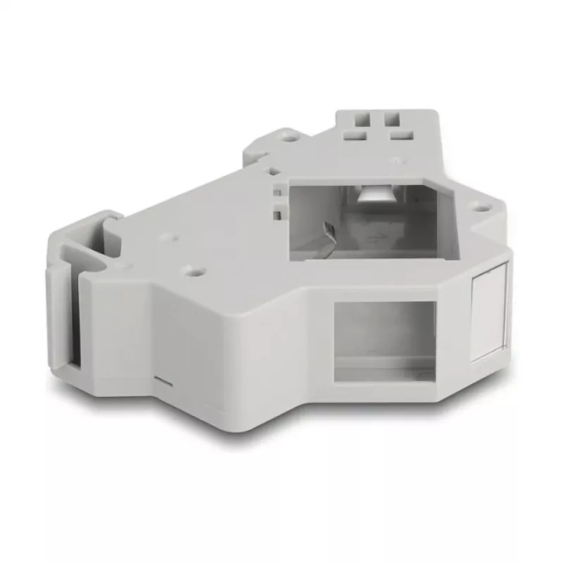 DELOCK 67043 Keystone moduļa turētājs DIN sliedei — plastmasa, iezemēts, 60×88.2×21.5 mm, pelēks