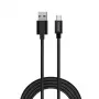Savio CL-129 USB kabelis 2 m USB 2.0 USB A USB C Melns