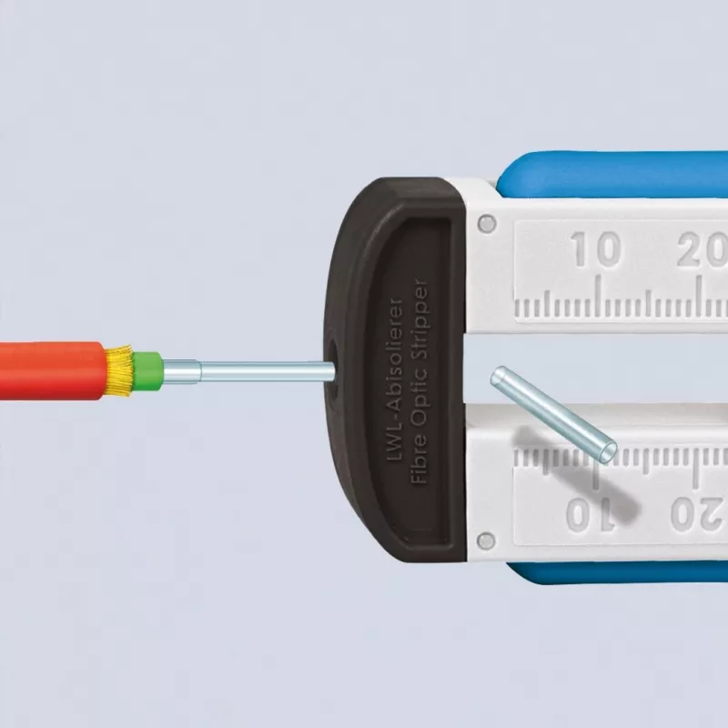 KNIPEX 12 85 110 SB optisko šķiedru noņēmējs / apvalka noņemšanas instruments (zils/balts)