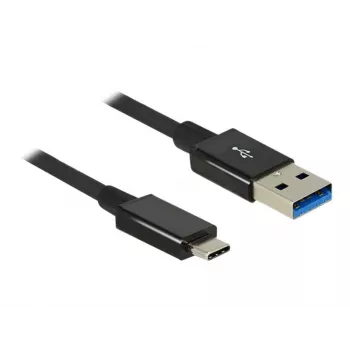 DeLOCK Premium USB kabelis - USB Type C (tēviņš) - USB Type A (tēviņš) - 1,0m (USB 3.1 Gen2) - Melns (83983)