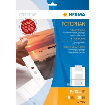 Foto kabatiņas HERMA Fotophan 9x13 cm ainava balts 10 gab.