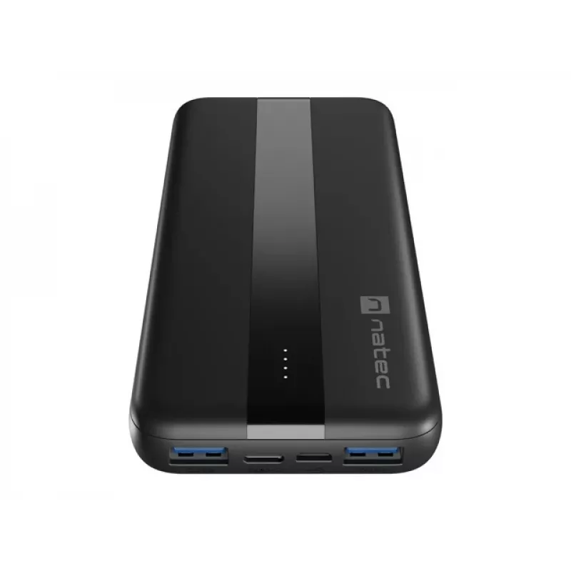 NATEC TREVI SLIM Q V2 Litija polimēra ārējais akumulators 10000 mAh Melns