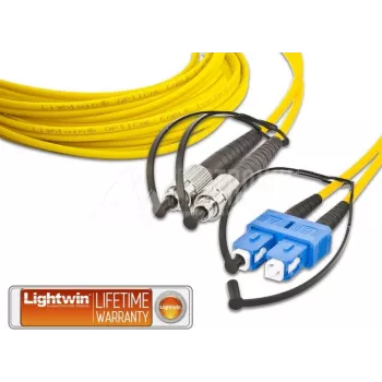 Lightwin LDP-09 FC-SC 3.0 optiskās šķiedras kabelis 3 m 2x FC 2x SC OS2 dzeltens (LDP-09 FC-SC 3.0)