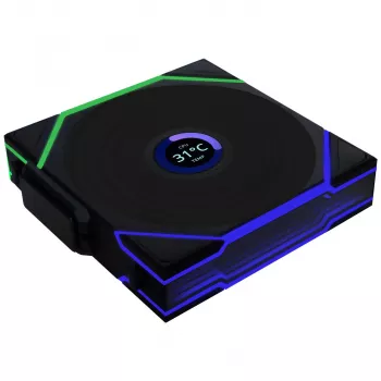 Lian Li UNI FAN TL LCD Wireless 12 cm Melns 1 gab. 0.2-2300 RPM