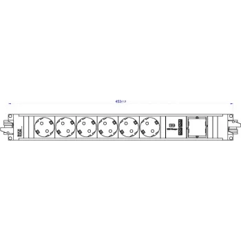 Bachmann STEP ALU atmiņas modulis 6x Schutzkontakt 1x USB lādētājs 1x ABD 906.0846