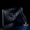NanoRS Gaming Monitora Pamatne 17-32 ar RGB LED Apgaismojumu, Galda Stiprinājums, Augstuma Regulēšana, Grozāma, Slīpama, Maks. 9kg, VESA 75x75 / 100x100