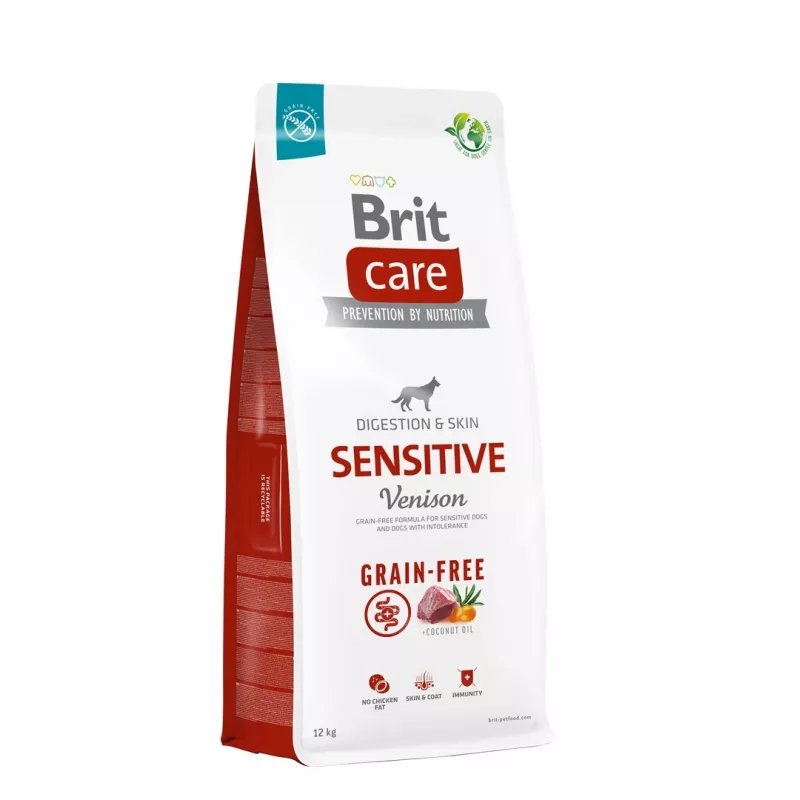 Brit Care Grain-Free Sensitive 12 kg — Briedis un Kartupeļi, Pieaugušiem suņiem, Jutīga vēdera, Bez graudiem un laktozes