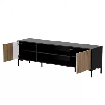 Cama RTV skapis MERCI RTV skapis 180 x 40 x 53.5 cm melns/ozols artisan